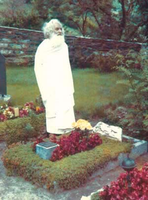 Swami Gauribala at the grave of Stefan George in Switzerland