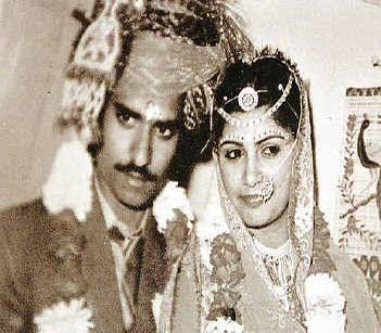 Maal Singh Shekhawat and Roop Kanwar on their wedding day